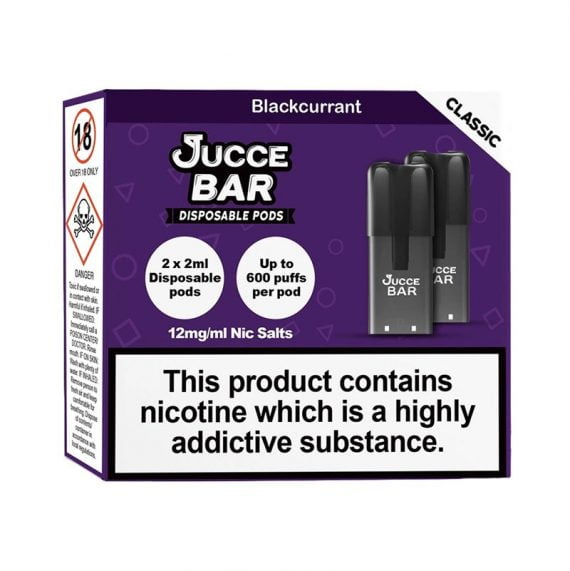 Blackcurrant Jucce Bar Disposable Pod 12mg Nic Salt 2ml E-Liquid