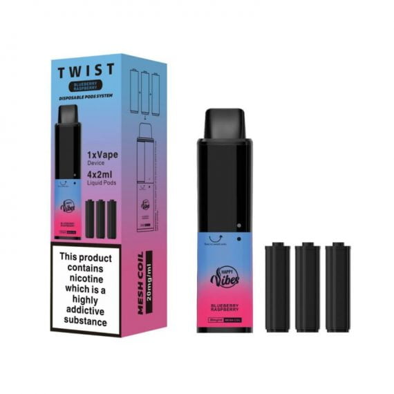 Blueberry Raspberry Happy Vibes Twist 2400 Disposable Vape