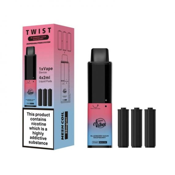 Blueberry Sour Raspberry Happy Vibes Twist 2400 Disposable Vape