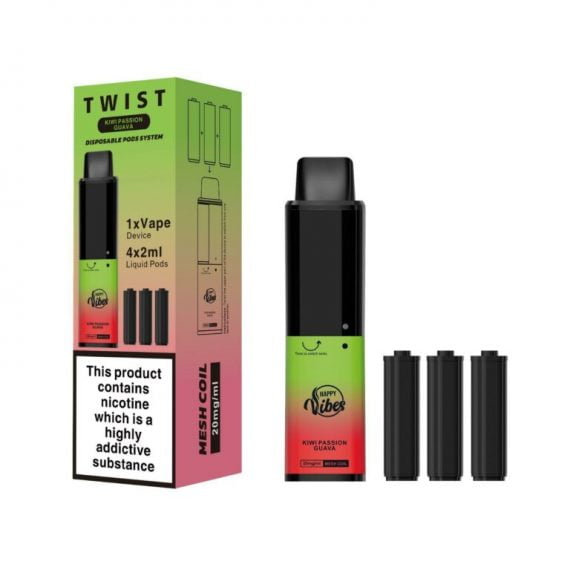 Kiwi Passion Guava Happy Vibes Twist 2400 Disposable Vape