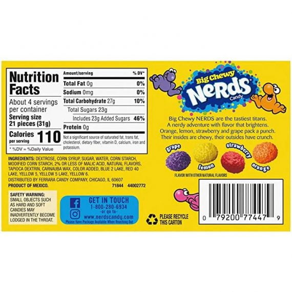 Nerds Big Chewy Fruits Theatre Box 120.3g