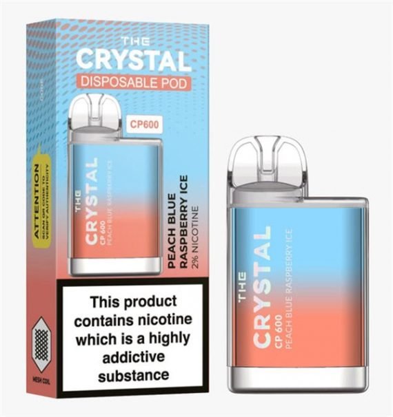 Peach Blue Raspberry Ice The Crystal CP600 Disposable Vape Puff Pod