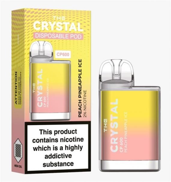 Peach Pineapple Ice The Crystal CP600 Disposable Vape Puff Pod