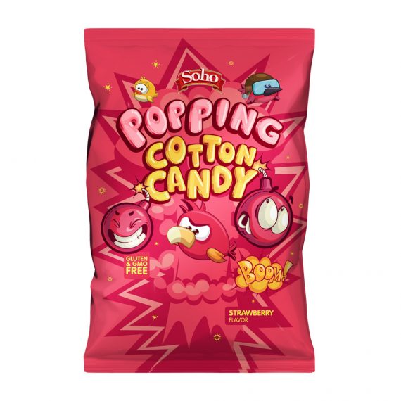 Soho Popping Cotton Candy Strawberry Flavor 75g