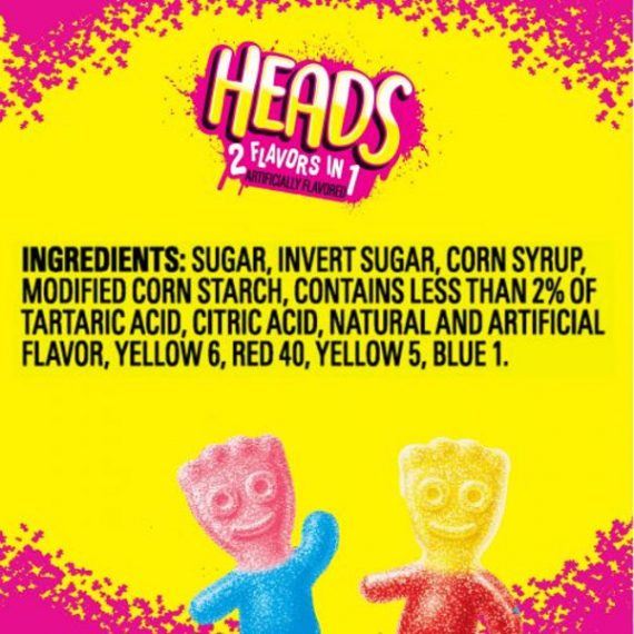 Sour Patch Big Kids Heads Candy 141g Ingredients