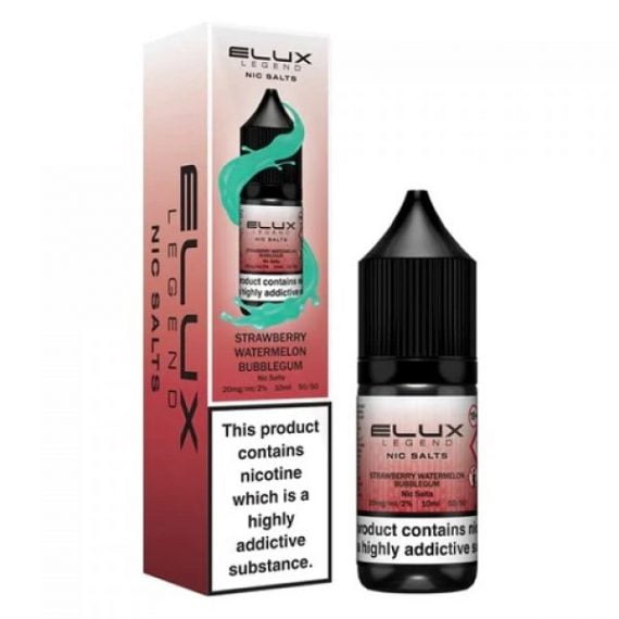 Strawberry Watermelon Bubblegum Elux Legend Nic Salts 10ml E-Liquid